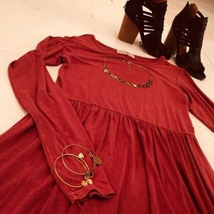 Red / Burgundy Christmas Mid - Length Dress